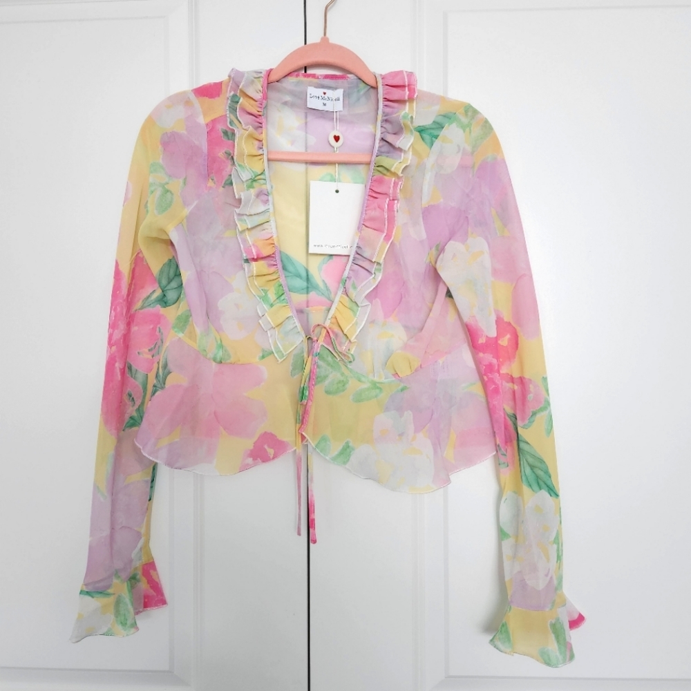 Ruffle open blouse - Picture 3 of 8